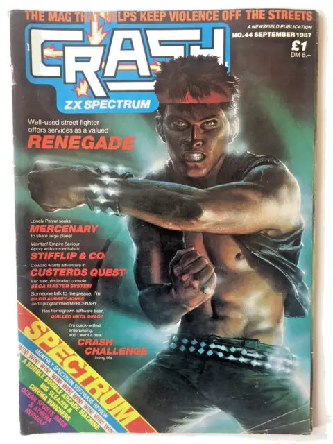 Crash ZX Spectrum Magazine #44 September 1987 Vintage 80s Gaming Mag