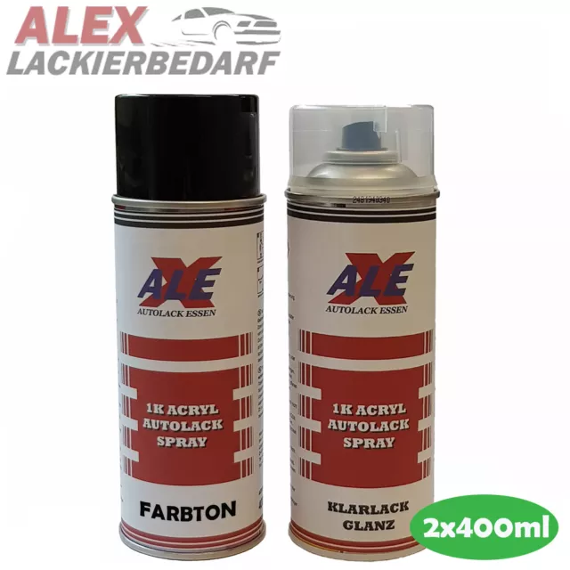 Autolack Spray für BMW B39 Mineralgrau Metallic + Klarlack 2x400ml Spraydose