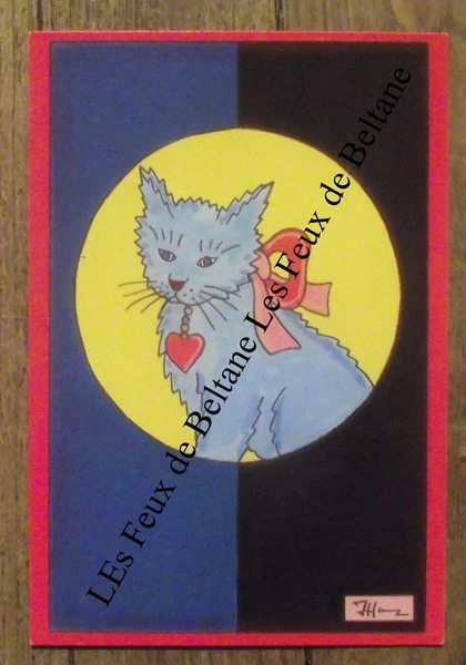 Carte postale Chatte fatale,amour félin, Patrick Hamm, numerotée,650 ex. CPSM