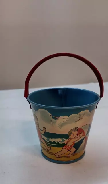 Vintage E.Rosen Co. Candy Pop Tin Beach Pail Toy Bucket