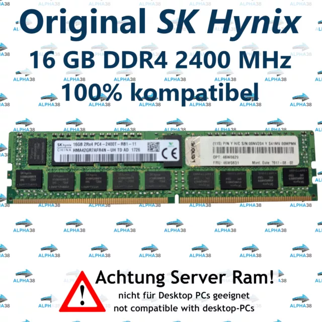 16 GB Rdimm ECC Reg DDR4-2400 Supermicro 1028TP-DC0FR 1028TP-DC0R Serveur RAM