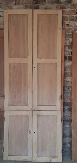 Original Victorian Solid Pine 6 Panel Cupboard Doors H7’8” x W3’