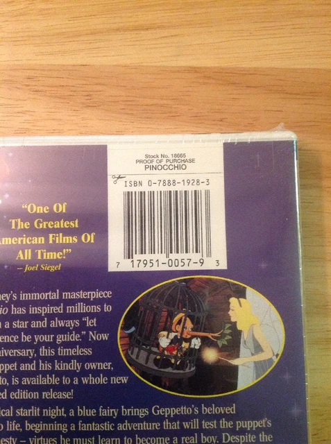 Pinocchio (DVD,1999,Limited Issue)NEW Authentic DISNEY RELEASE Buena Vista stamp 3