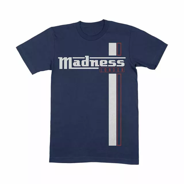 Madness Stripes Logo Blue Crew Neck T-Shirt