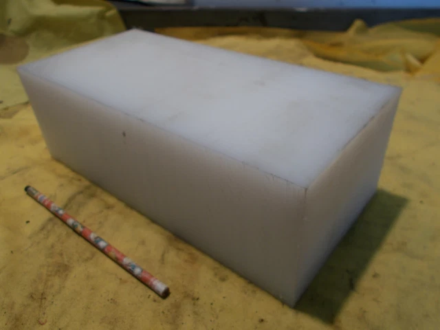 NATURAL UHMW BAR machinable plastic flat sheet stock plate 4" x 5 1/2" x 12"