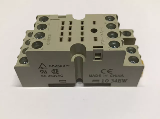 Omron PYF14A-N Front Mount DIN Rail 14 Pin Relay Socket Base PYF-14A-N