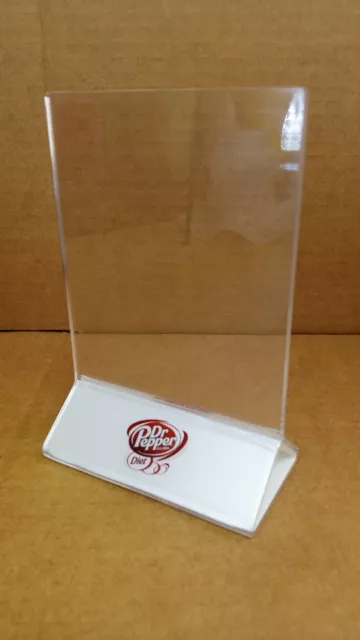 New Diet Dr Pepper Acrylic Table Top Card Menu Picture Holder Stand 4" x 6" Ad