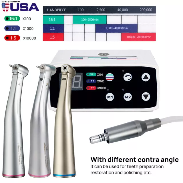 NSK Style Dental Brushless LED Electric Micro Motor/1:5 Increasing Handpiece UPS