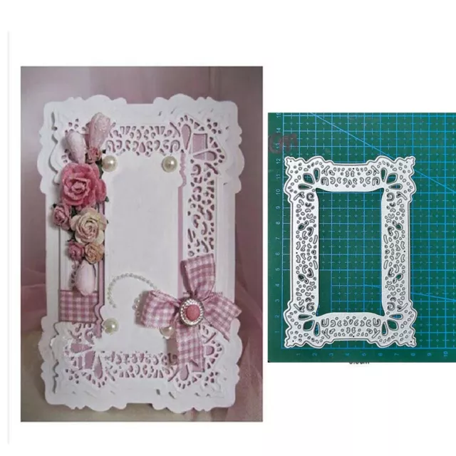 Lace Rectangle Frame Metal Cutting Dies Scrapbook Blade Punch Embossing Stencils