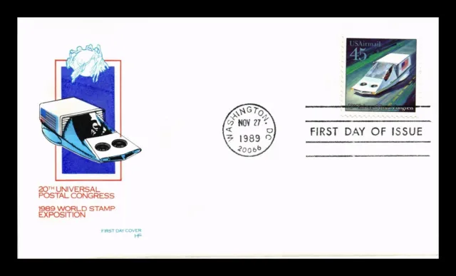 Dr Jim Stamps Us Cover Future Mail Transportation 45C Air Mail Fdc Hf Cachet