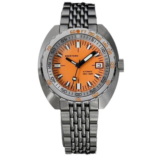 Montre Plongée Automatique Seestern Sub 300 - Boîtier Acier 42 Mm, Cadran Noir - Étanche 200 M - Neuf Avec Boîte