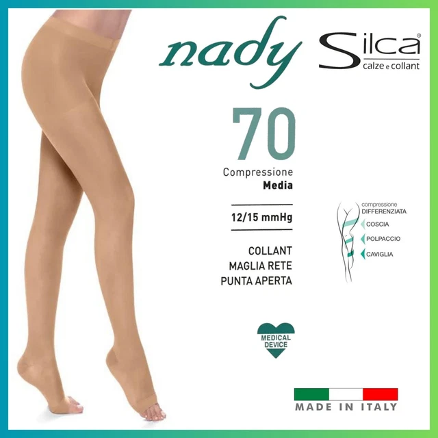 COLLANT DA DONNA 70 den a compressione graduata media punta aperta