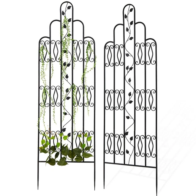 2er Set Rankhilfe Rankgitter Metall Spalier Pulverbeschichtet 180x55cm Garten