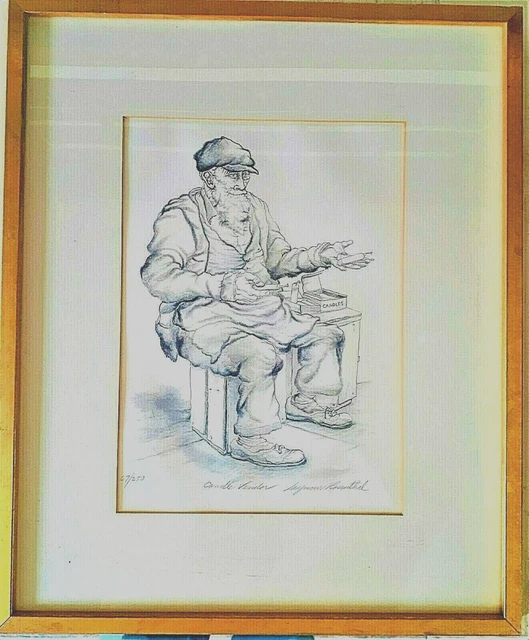 SEYMOUR ROSENTHAL Judaica "Candle Vendor" Limited, Pencil-signed numbered Litho SEYMOUR ROSENTHAL Judaica "Candle Vendor" Limited, Pencil-signed numbered Litho