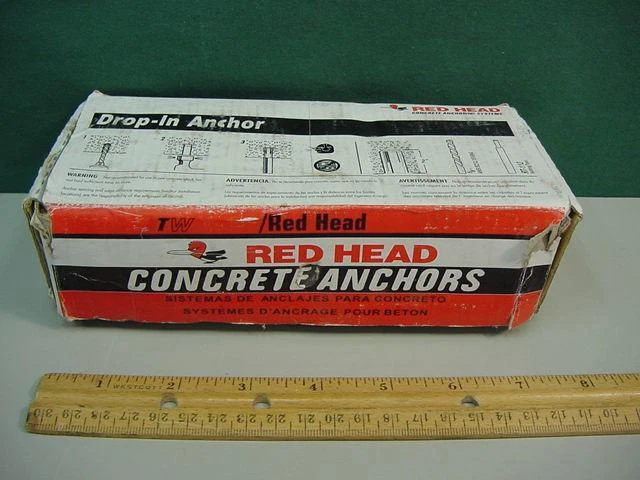 Box of 50 - Red Head Drop In Concrete Anchors 1/2" - 13 Bolt Model RM-12