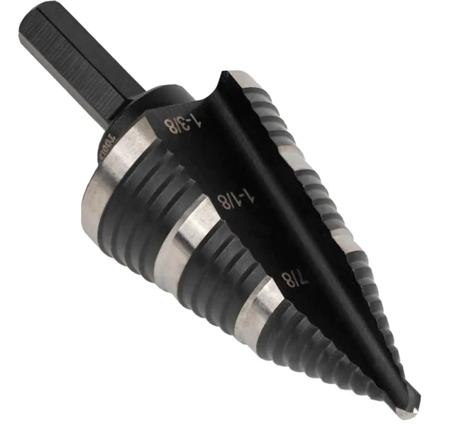 Klein Tools KTSB15 Step Drill Bit #15 Double Fluted 7/8 to 1-3/8-Inch