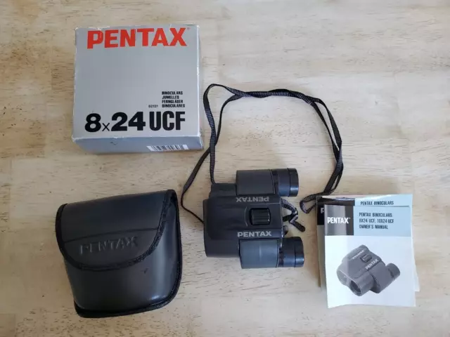 Vintage Pentax 8 x 24 UCF 7.5 Degree Binoculars Asahi Optical Co Made In Japan