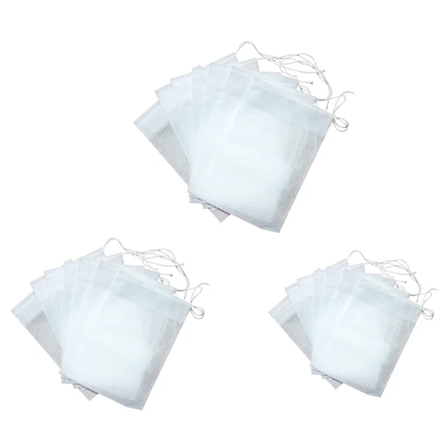 Pack of 100 Empty Drawstring Tea Bags Convenient and Clean Brewing Solution