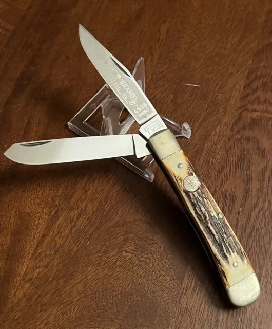 Boker Tree Brand, 4 Blade Folding Pocket Knife Stag Handle Solingen Steel  5464 HH With Original Box 