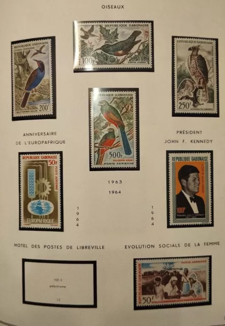 Timbres Gabon Année 1963 1964 Poste aérienne Neuf ** sans charnière MNH