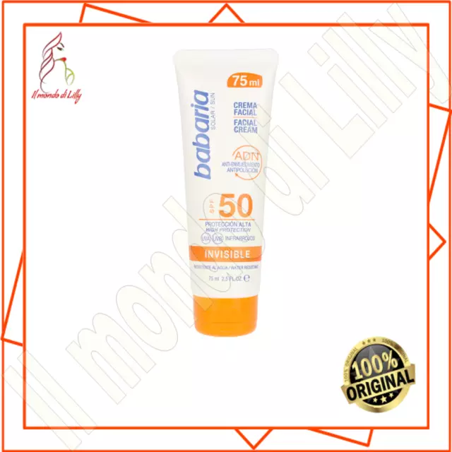 BABARIA-SOLAR ADN INVISIBLE crema solar facial SPF50 75 ml