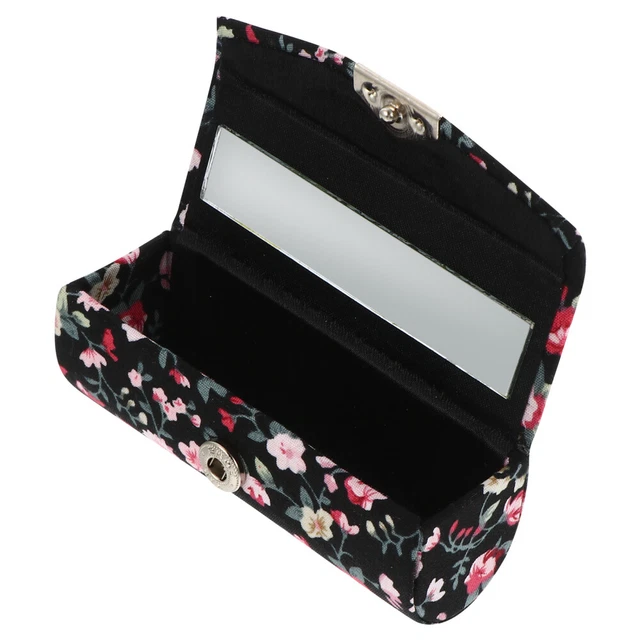 2 Count Étui Rouge À Lèvres Femme Fleuri Rétro Pour Voyage Antique Sac De 3