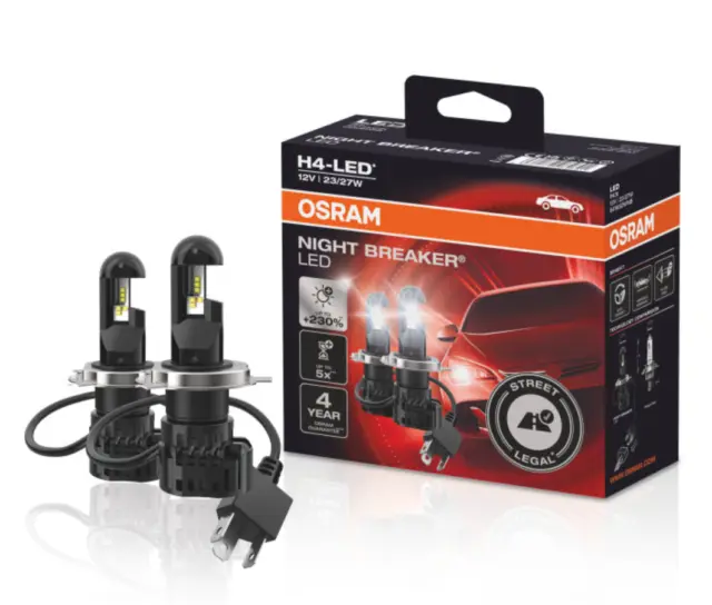 OSRAM Night Breaker H4 LED +230% Nachrüstlampen Scheinwerfer 6000K zugelassen!