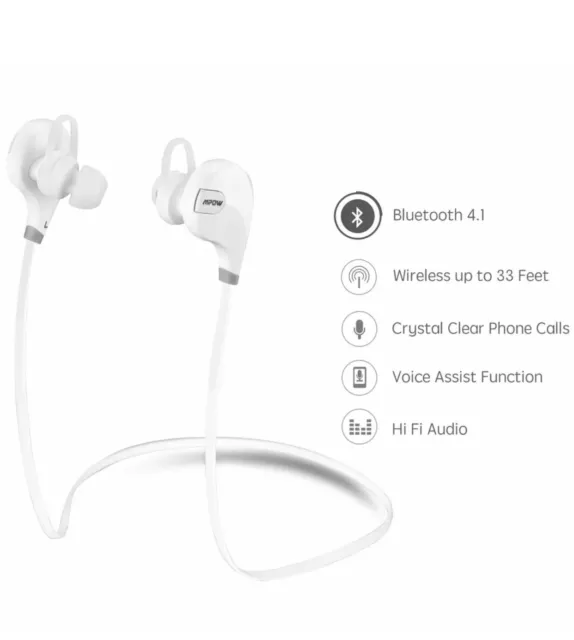 Mpow Bluetooth Headset Earbuds Wireless Headphones Sport Earphone Sweatproof