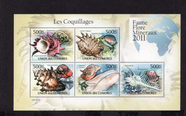 Comoros 2011 mini sheet of stamps Mi#2959-2963 MNH CV=14.4$