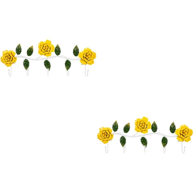 2 un. llaves montadas en pared ganchos estante con forma de flor ganchos colgantes hogar baño