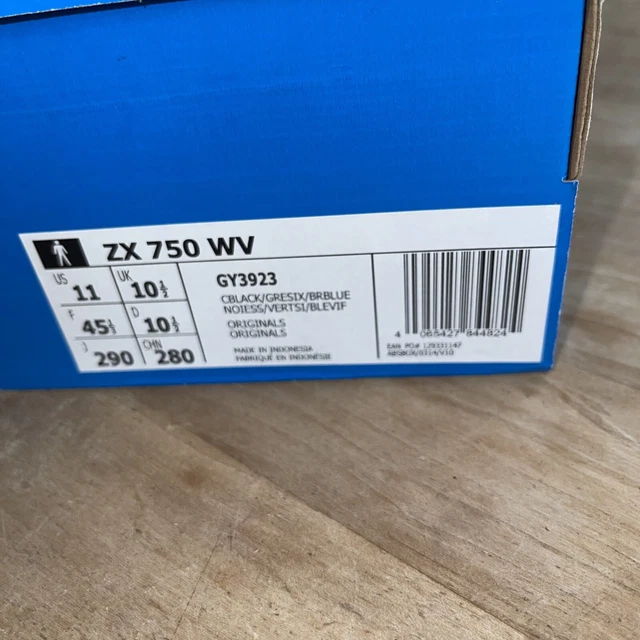 Neu Adidas ZX 750 WV Schwarz Gr. 45 1/3 2