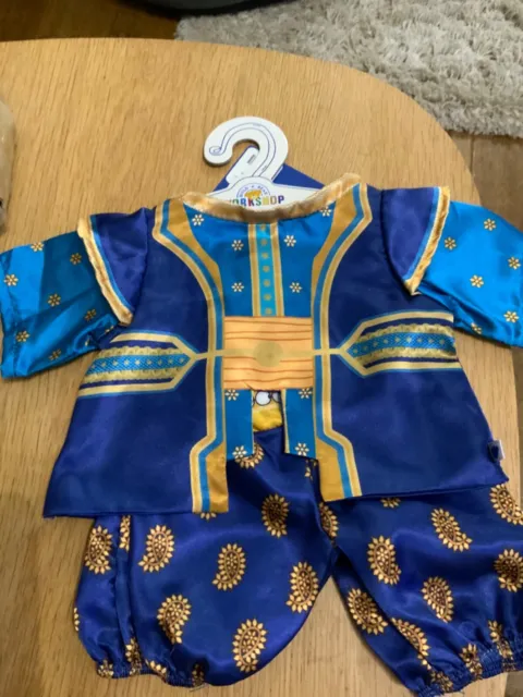 Build A Bear C2 👑 Aladdin Boys Girls Blue Gold Genie Costume Outfit  BNWT Rare