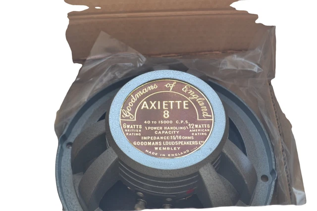 GOODMANS AXIETTE 8 Vintage High Fidelity Loudspeaker 15 Ohms 6 Watts UK ...