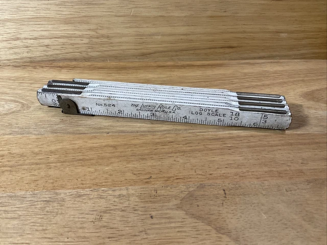 VINTAGE LUFKIN NO. 524 Doyle Log Scale Wooden Folding Ruler USA $14.99 ...