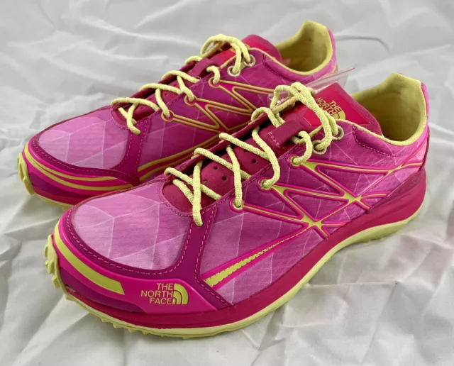 North Face Ultra TR II Womens Trail Running Shoes US 7 Glo Pink Chiffon Yellow