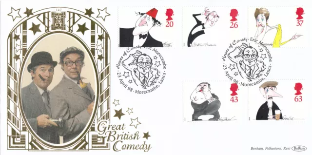 (109326) Comedians GB 22Ct GOLD Benham FDC Morecambe 1998 No. 339/500 1998