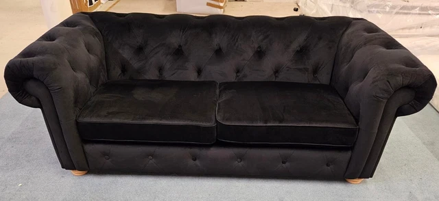 BELAIR VELVET 3 Seater Sofa Bed sensual Velvet Black RRP 1199