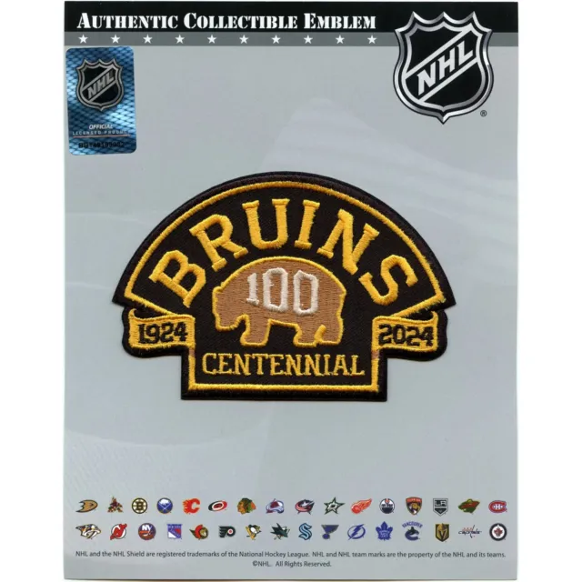 2023 Boston Bruins Team 100th Jubiläum Saison Logo Trikot Abzeichen