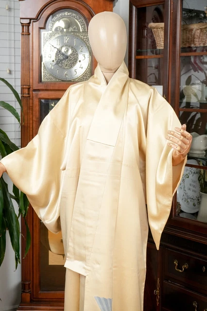 Dear Vanilla Japanese Silk Tomesode Kimono Women's Authentic Japan Vintage Mint 2