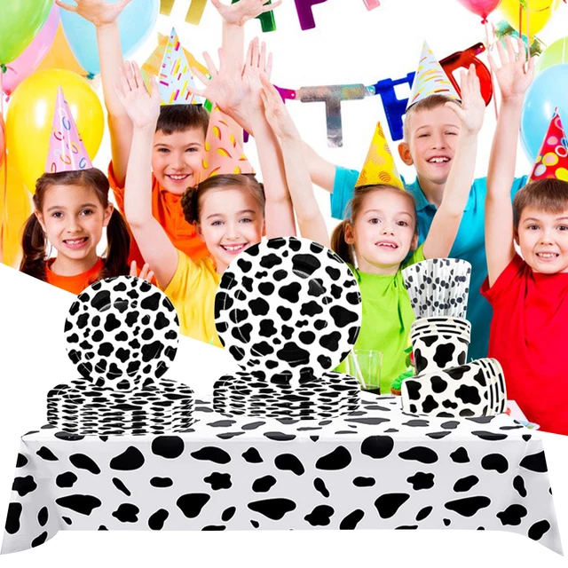 1 set kit stoviglie dai colori vivaci impermeabili fattoria a tema mucca festa di compleanno