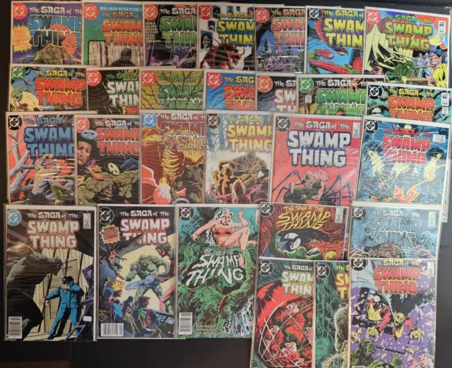 SAGA OF THE SWAMP THING # 1 - 21, 25, 26-30  Alan Moore 1982 LOT OF 27 Comics!