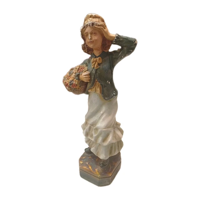 Figurine Fillette En Terre Cuite / Céramique - Déco De Jardin Ou Terrasse - Occasion