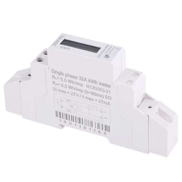 Electric Digital Energy Meter Din Rail Single Phase Lcd Display Energy Meter FST