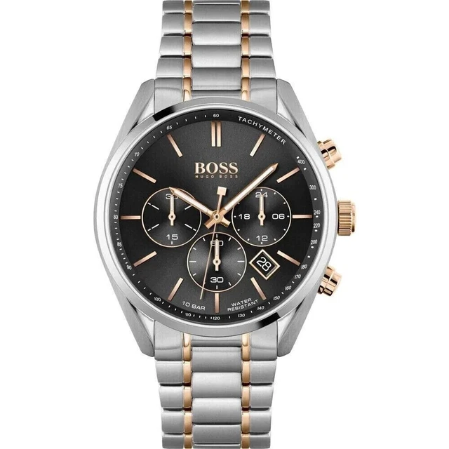 Hugo Boss Mens Watch - HB151 - Brand New - Silver, Rose Gold And Black RRP £300