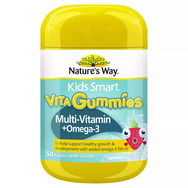 Nature's Way Kids Smart Vita Gummies Multi-Vitamin + Omega 3 50 Pastilles Berry