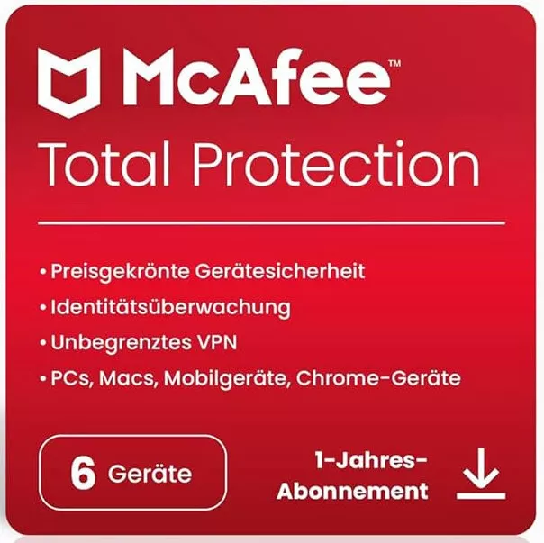 McAfee Total Protection 12 Monate 6 Geräte