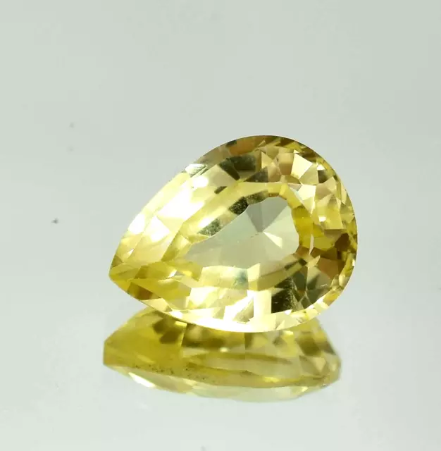 AAA+ Natural Flawless Ceylon Yellow Sapphire Loose Pear Gemstone Cut 2.45 Ct