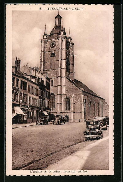CPA Avesnes-sur-Helpe, l´Eglise St-Nicolas, monum. histor.