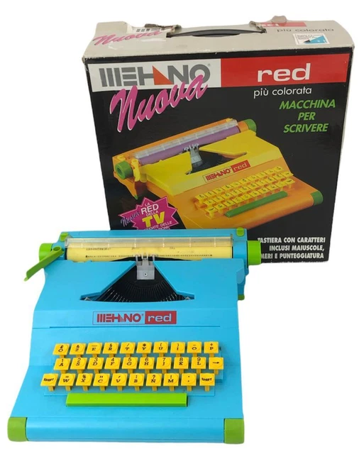 Máquina De Escribir Mehno Rojo Azul + Caja