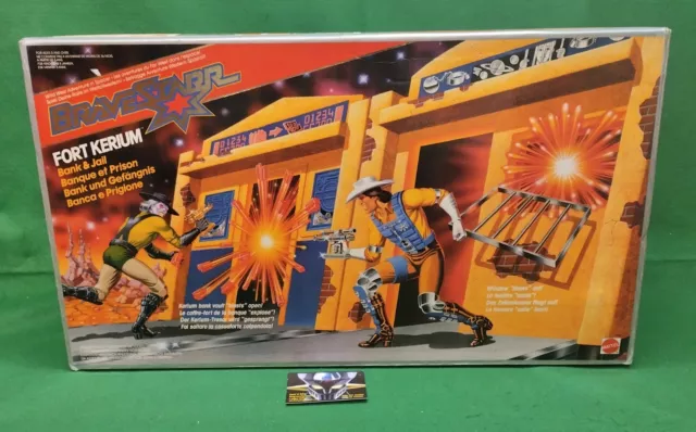 BRAVESTARR BRAVE STARR, MATTEL 1986, FORT KERIUM Bank & Jail Playset, NEW MISB.